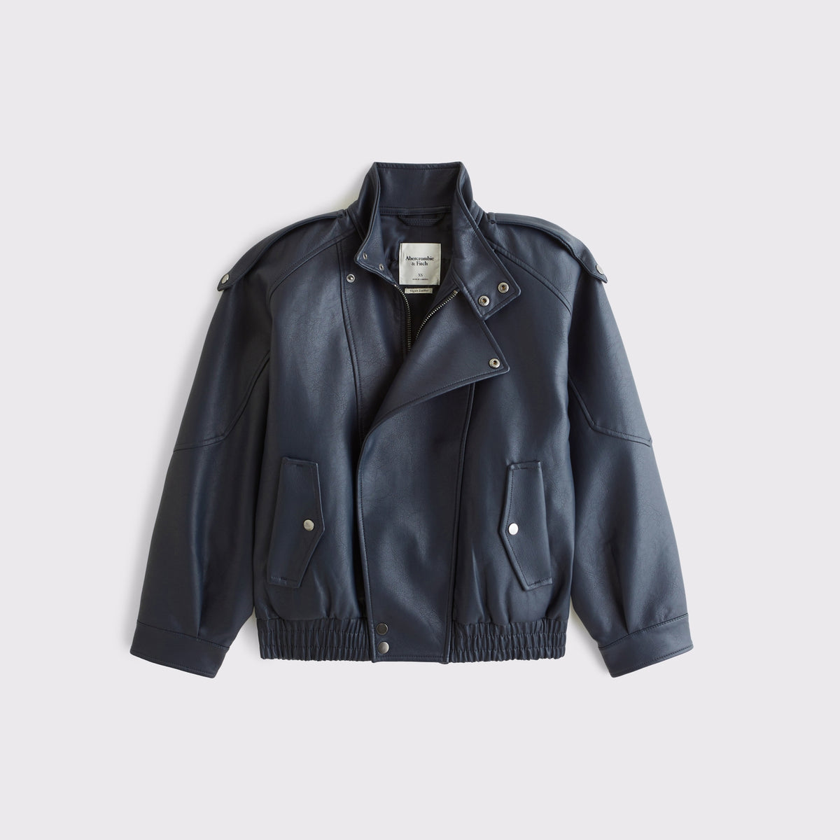 Abercrombie A&F West Village Vegan Leather Bomber Jacket