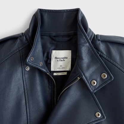 Abercrombie A&F West Village Vegan Leather Bomber Jacket