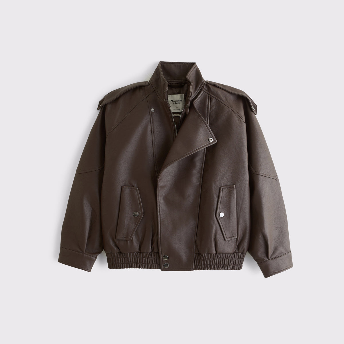 Abercrombie A&F West Village Vegan Leather Bomber Jacket