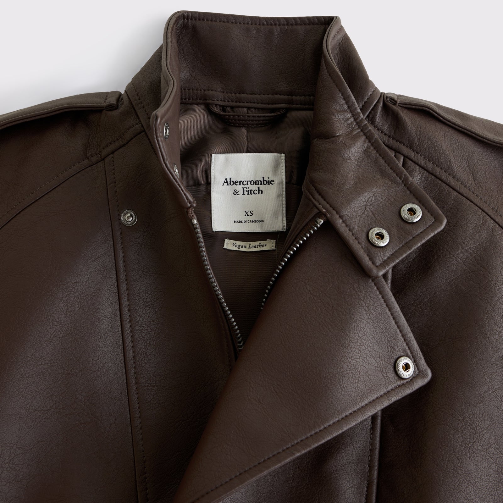 Abercrombie A&F West Village Vegan Leather Bomber Jacket