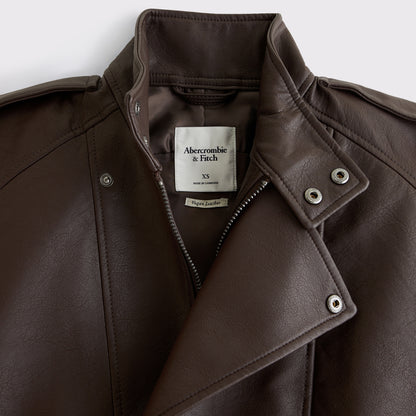 Abercrombie A&F West Village Vegan Leather Bomber Jacket