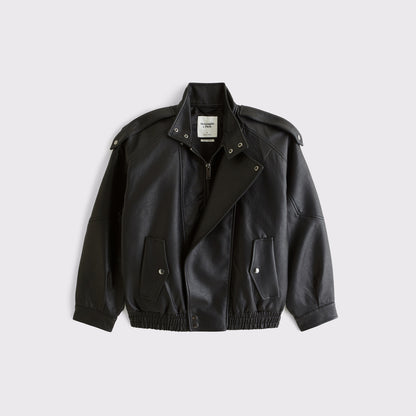 Abercrombie A&F West Village Vegan Leather Bomber Jacket
