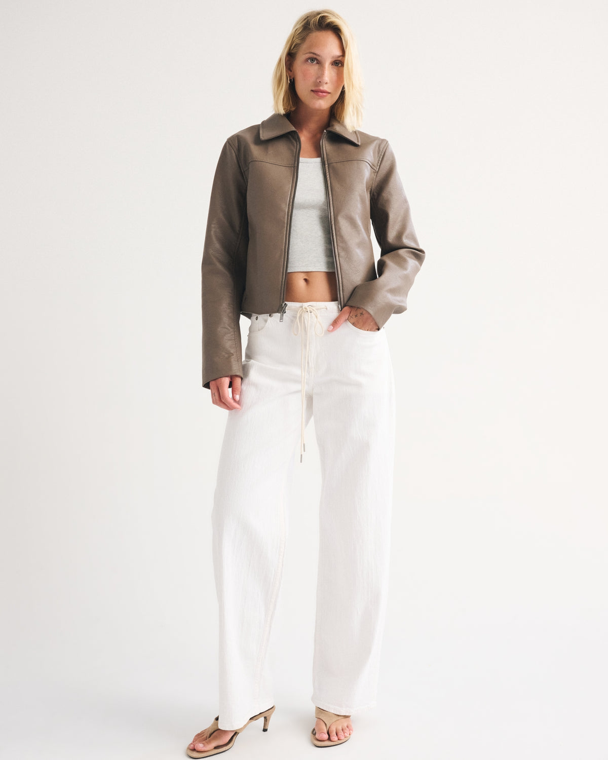 Abercrombie Slim Zip Vegan Leather Jacket