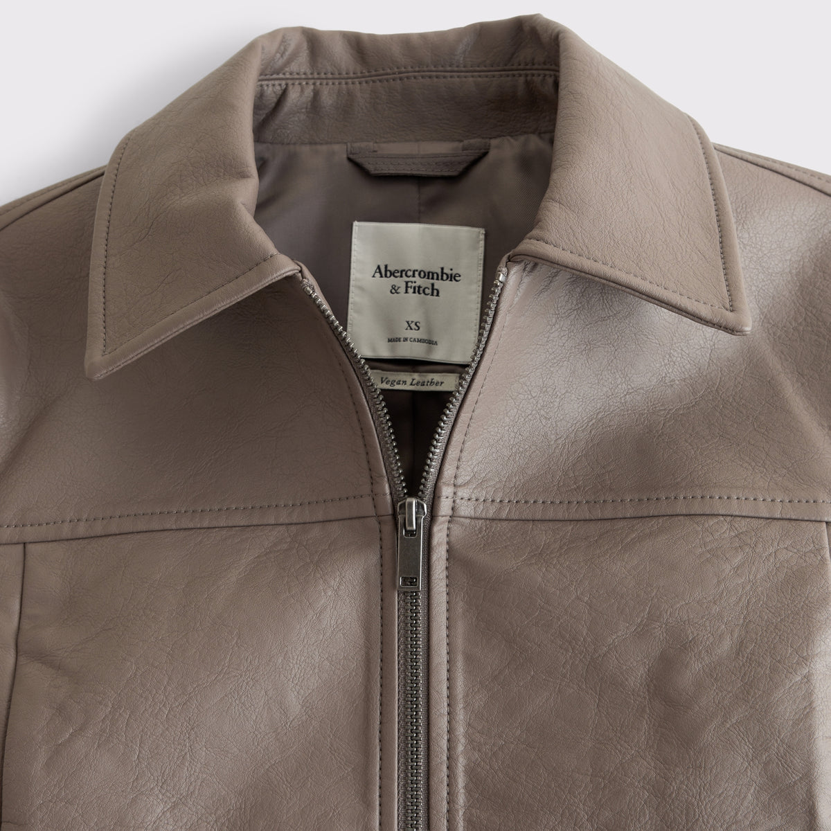 Abercrombie Slim Zip Vegan Leather Jacket