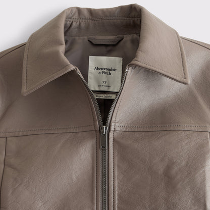 Abercrombie Slim Zip Vegan Leather Jacket