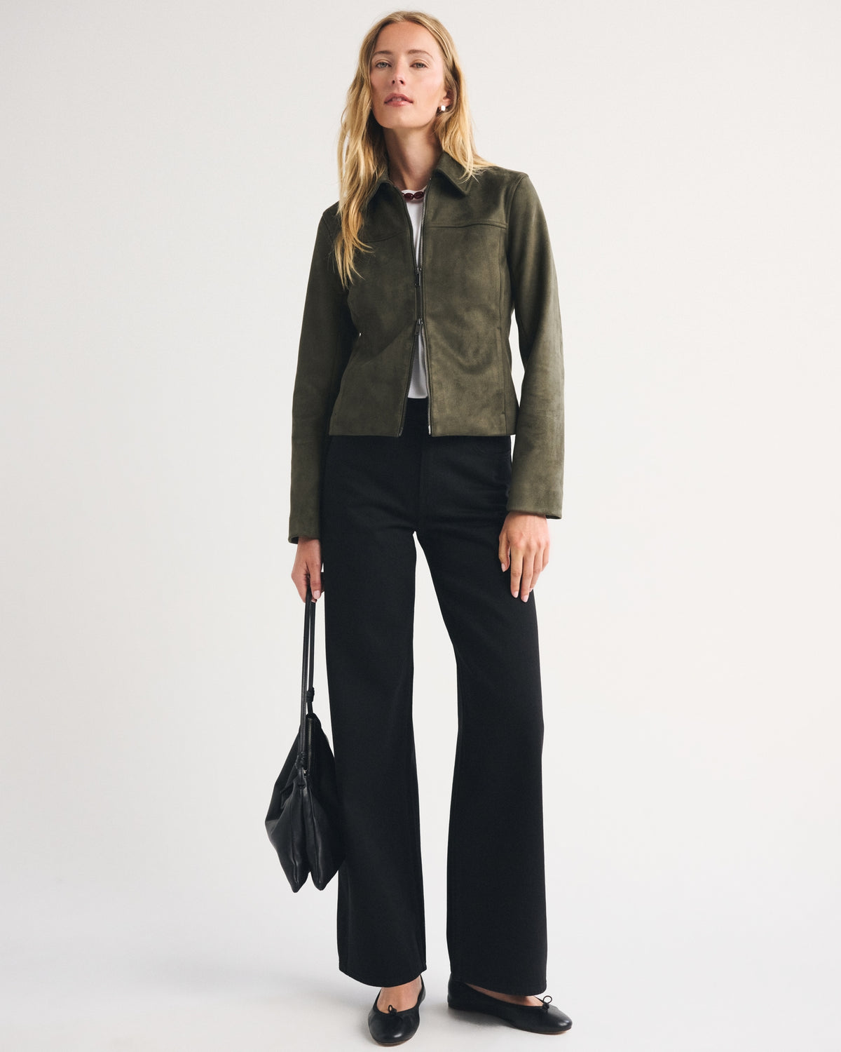 Abercrombie Slim Zip Vegan Suede Jacket