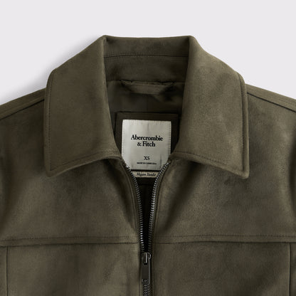 Abercrombie Slim Zip Vegan Suede Jacket