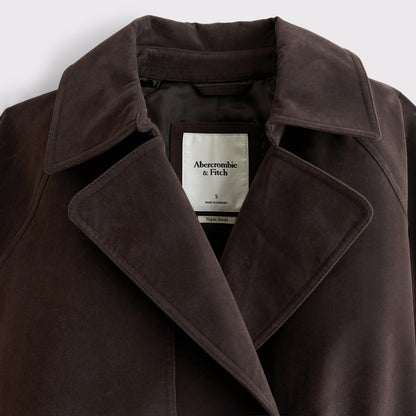 Abercrombie Short Belted Vegan Suede Trench Coat