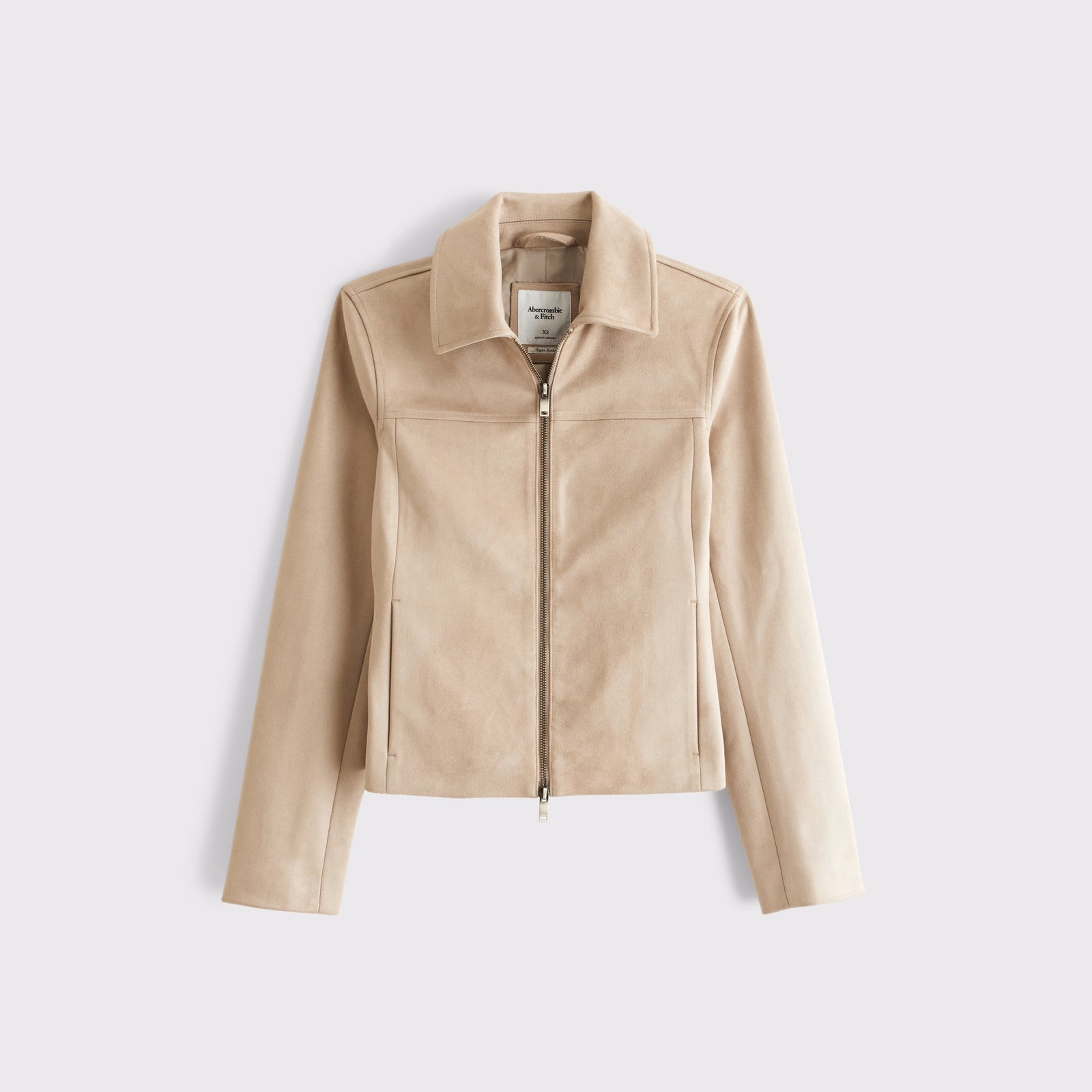 Abercrombie Slim Zip Vegan Suede Jacket