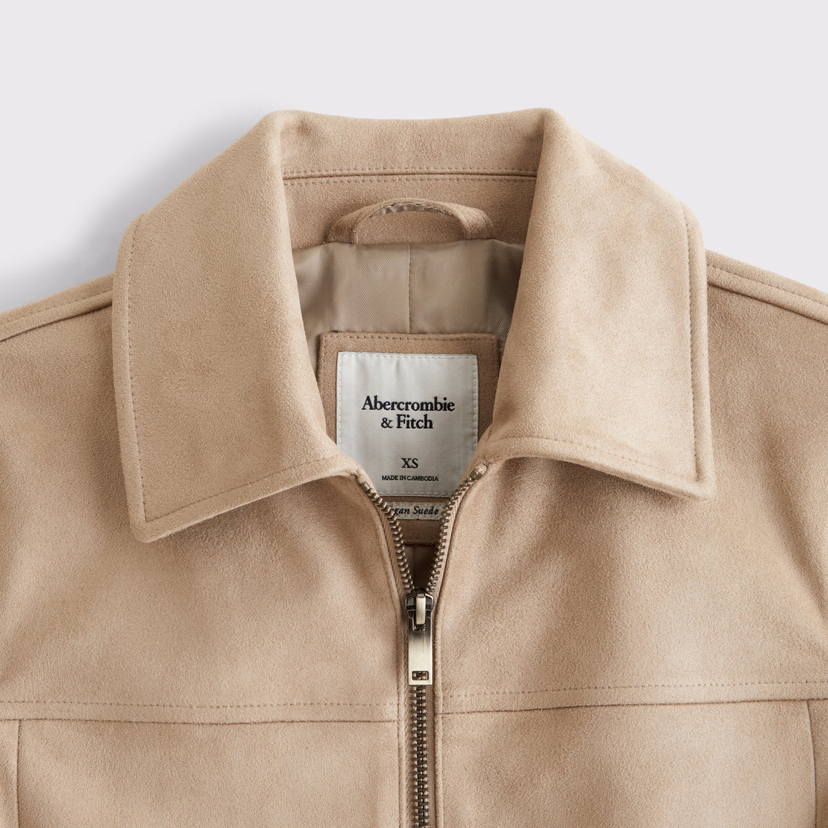 Abercrombie Slim Zip Vegan Suede Jacket
