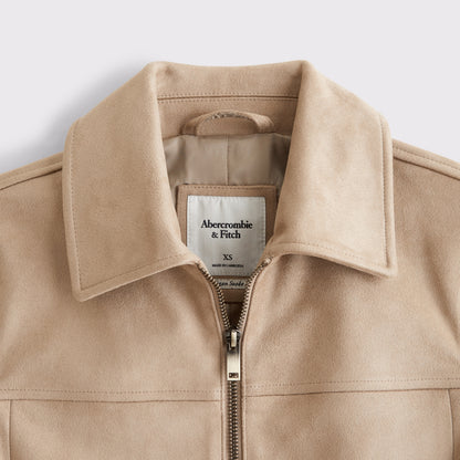 Abercrombie Slim Zip Vegan Suede Jacket