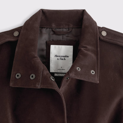 Abercrombie Vegan Suede Long Trench Coat