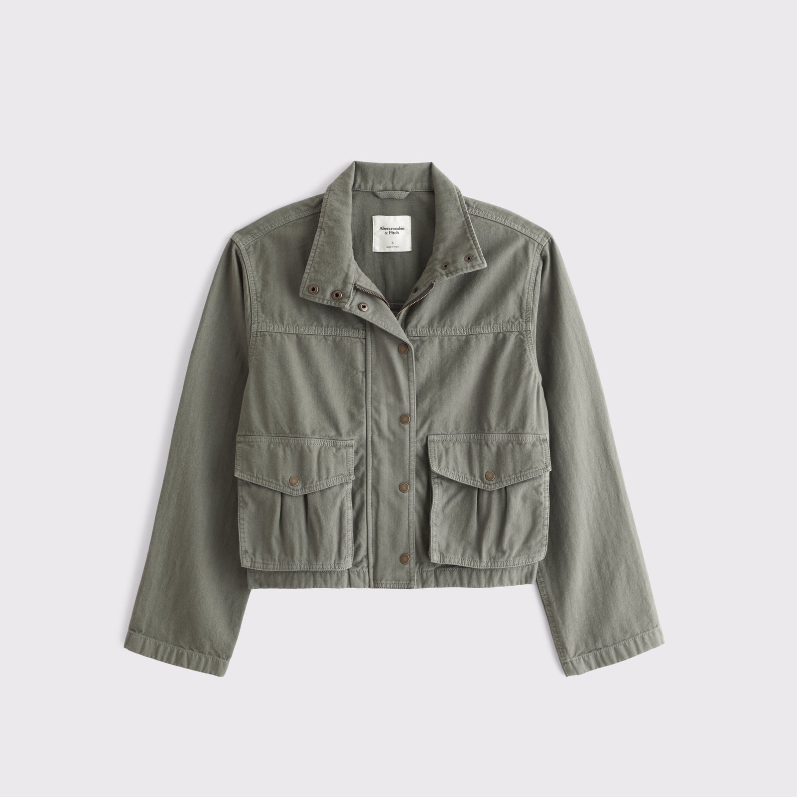 Abercrombie Mock Neck Denim Barn Jacket