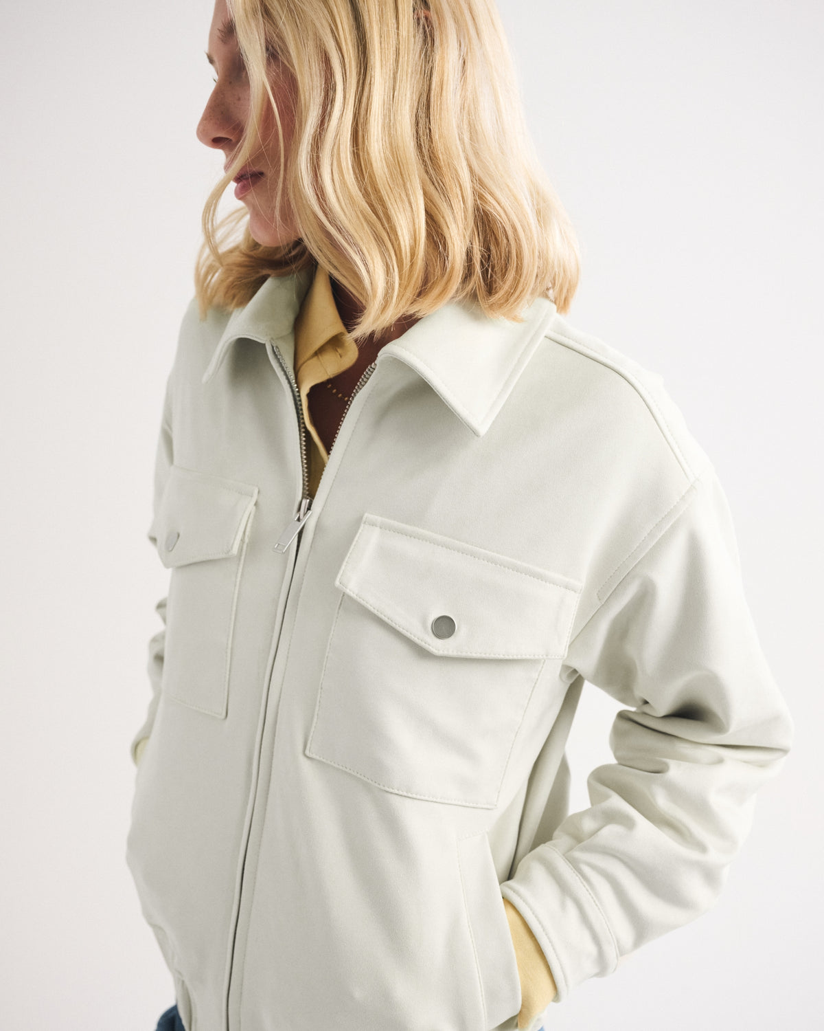Abercrombie Vegan Suede Bomber Jacket