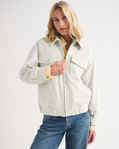 Abercrombie Vegan Suede Bomber Jacket