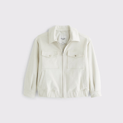 Abercrombie Vegan Suede Bomber Jacket