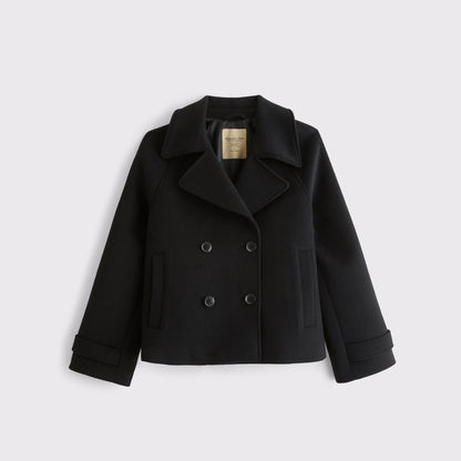 Abercrombie A&F Carrie Short Wool-Blend Trench Coat