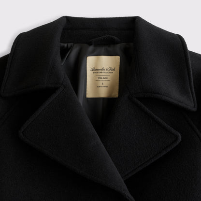 Abercrombie A&F Carrie Short Wool-Blend Trench Coat