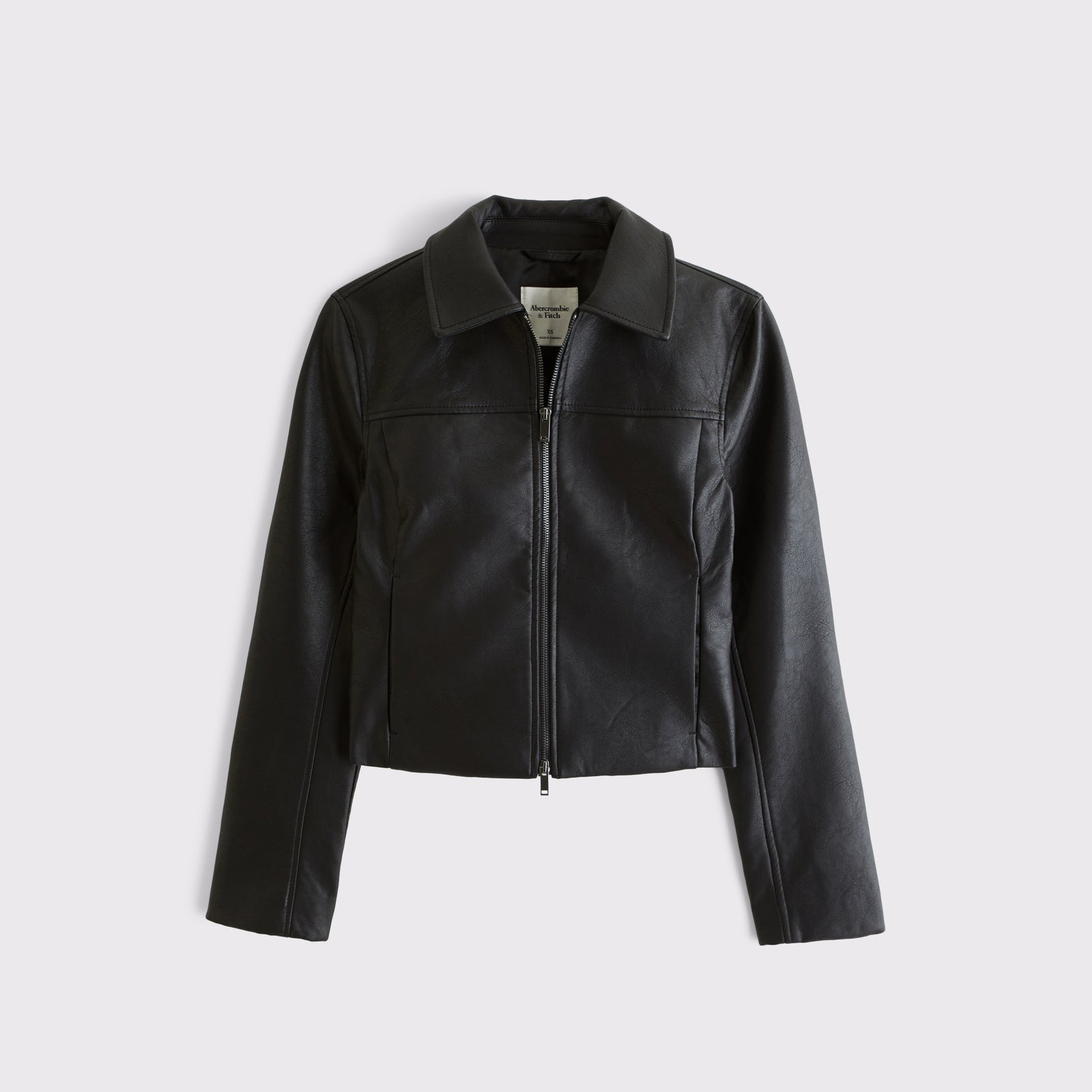 Abercrombie Slim Zip Vegan Leather Jacket