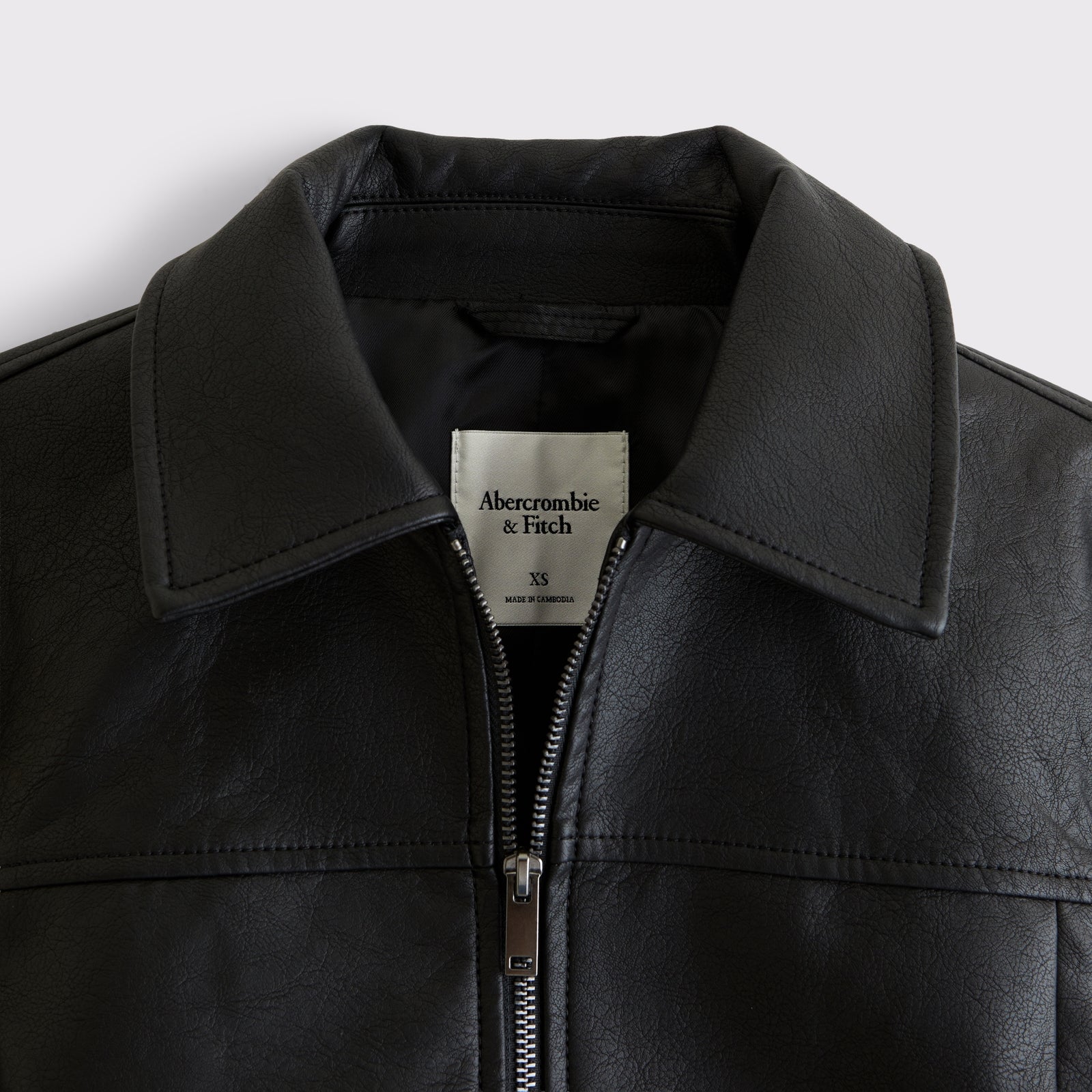 Abercrombie Slim Zip Vegan Leather Jacket