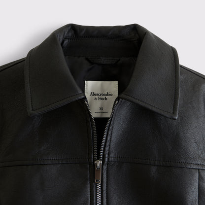 Abercrombie Slim Zip Vegan Leather Jacket