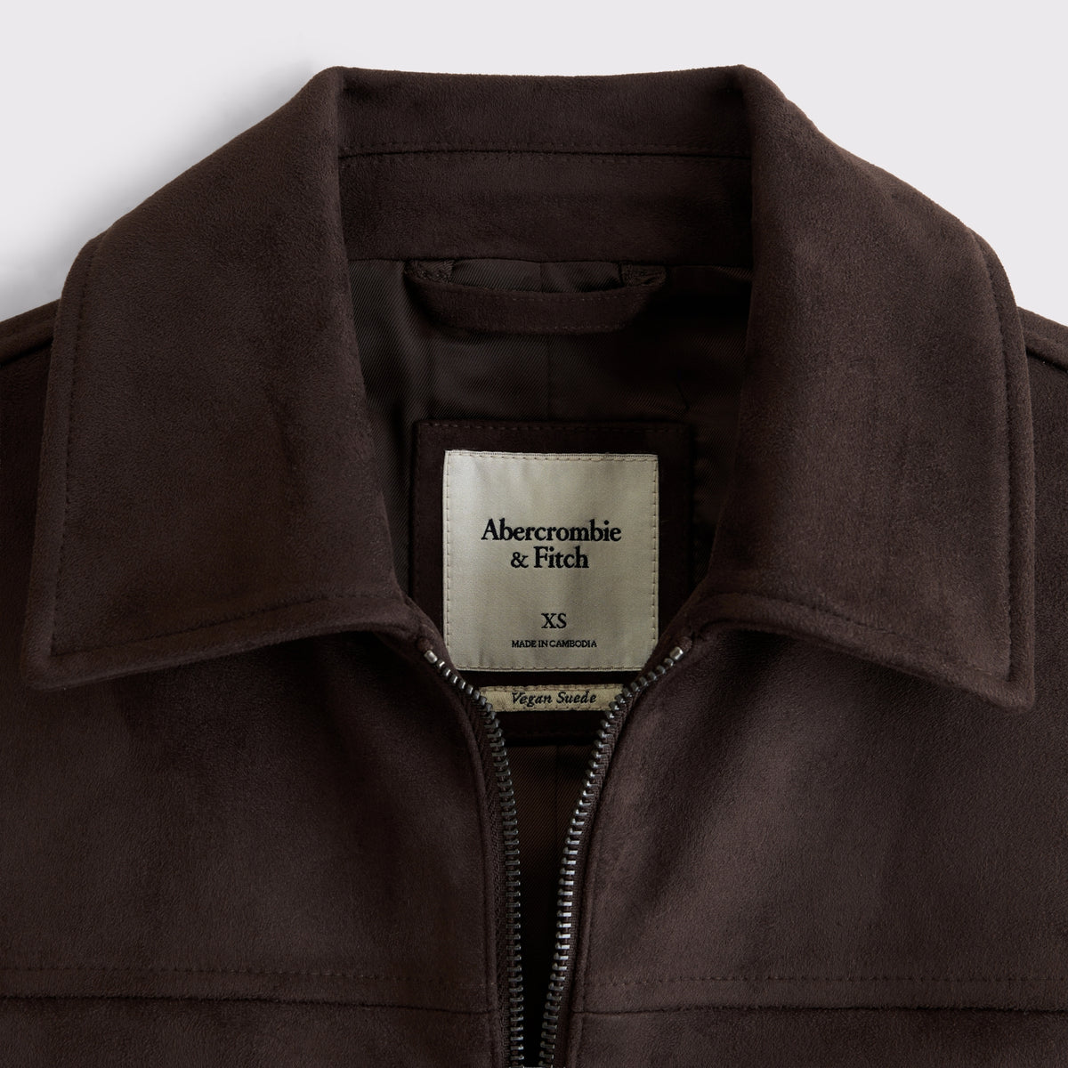 Abercrombie Slim Zip Vegan Suede Jacket