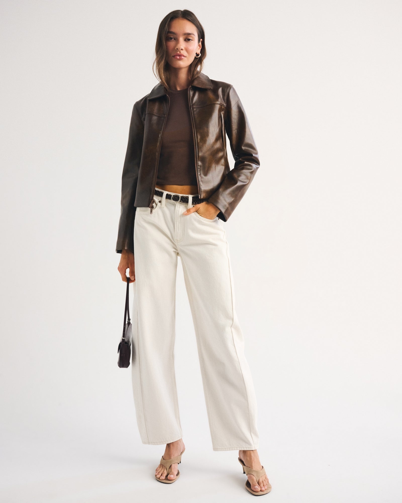 Abercrombie Slim Zip Vegan Leather Jacket