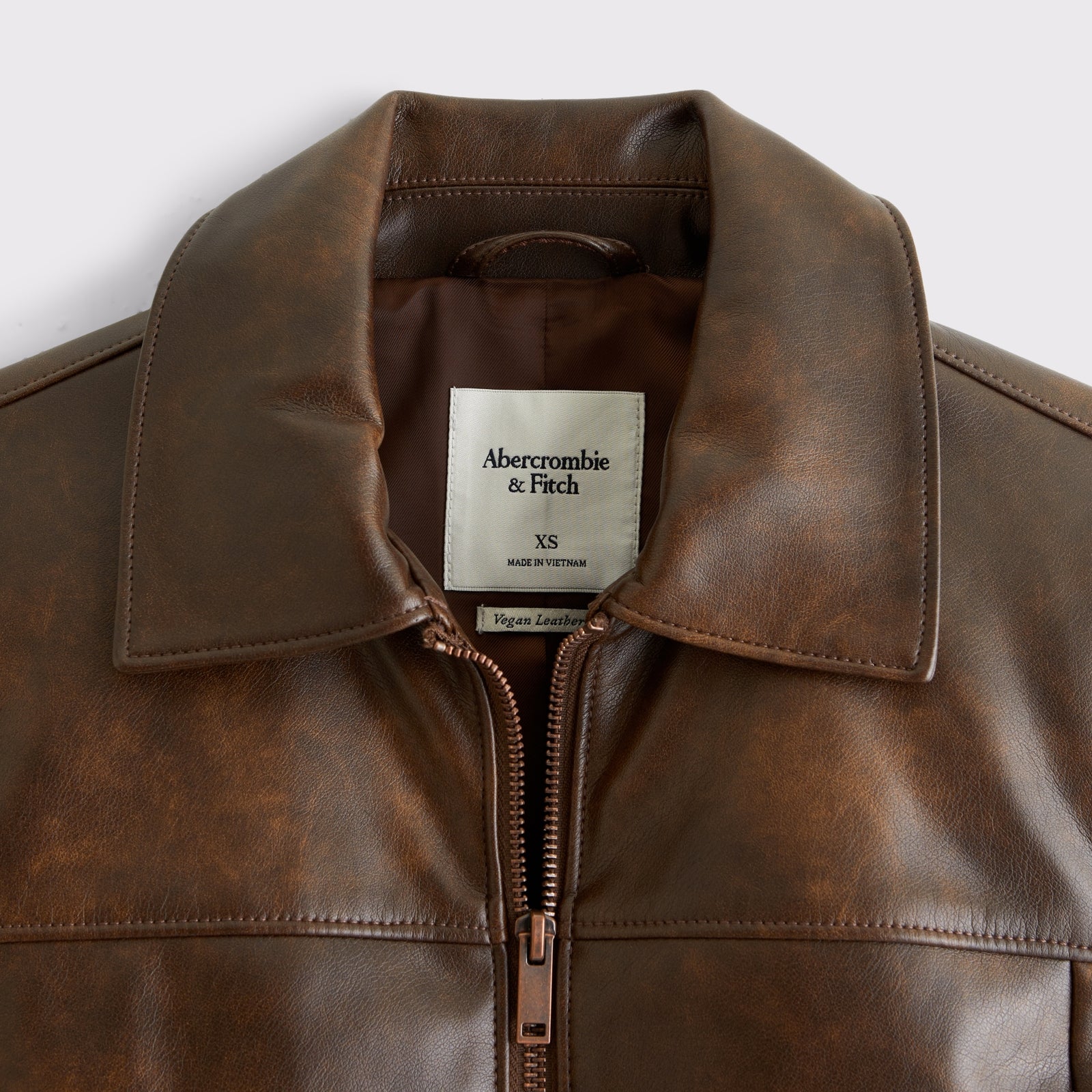 Abercrombie Slim Zip Vegan Leather Jacket