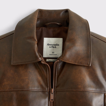 Abercrombie Slim Zip Vegan Leather Jacket