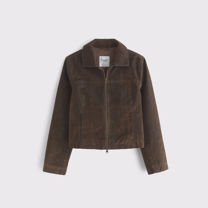 Abercrombie Slim Zip Velvet Denim Jacket