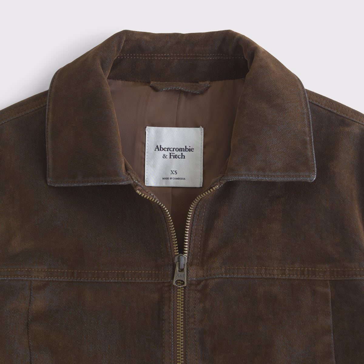 Abercrombie Slim Zip Velvet Denim Jacket