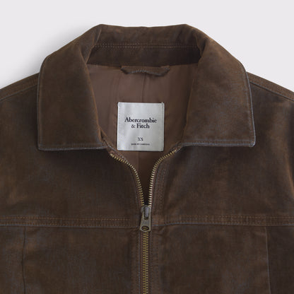 Abercrombie Slim Zip Velvet Denim Jacket