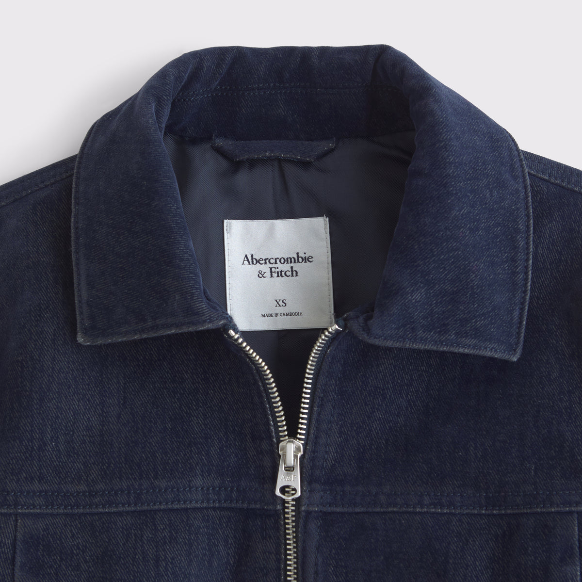 Abercrombie Slim Zip Velvet Denim Jacket