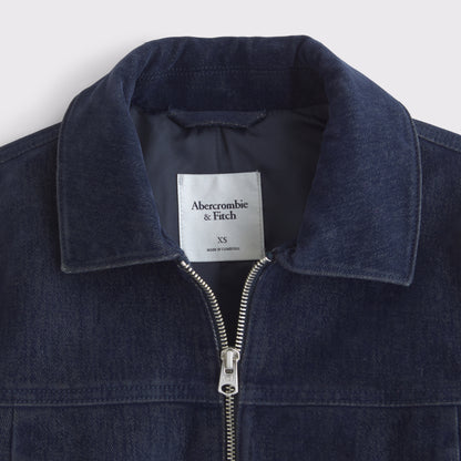 Abercrombie Slim Zip Velvet Denim Jacket