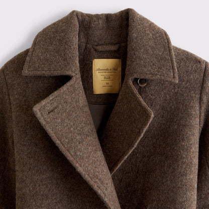 Abercrombie 100% Wool Belted Coat