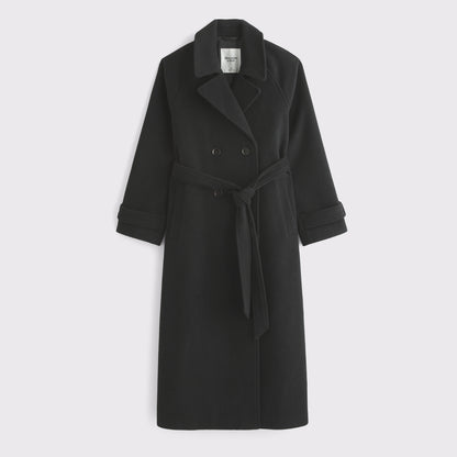 Abercrombie A&F Carrie Wool-Blend Trench Coat