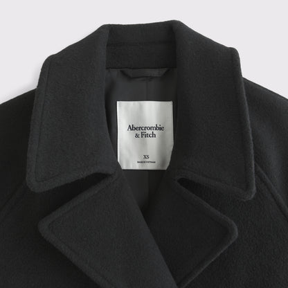 Abercrombie A&F Carrie Wool-Blend Trench Coat