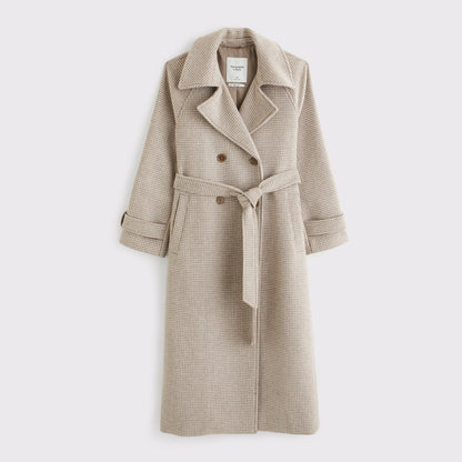 Abercrombie A&F Carrie Wool-Blend Trench Coat