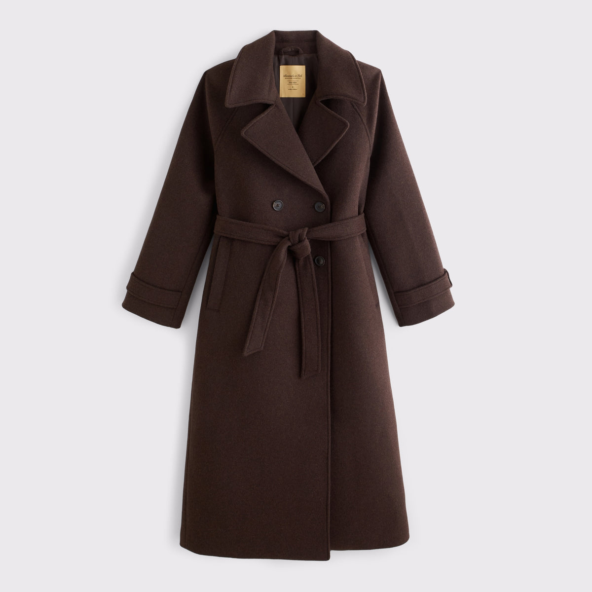 Abercrombie A&F Carrie Wool-Blend Trench Coat