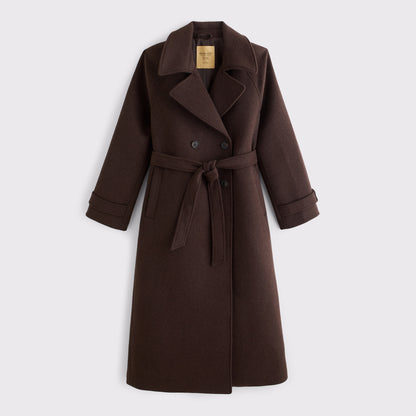 Abercrombie A&F Carrie Wool-Blend Trench Coat