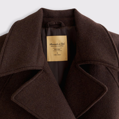 Abercrombie A&F Carrie Wool-Blend Trench Coat