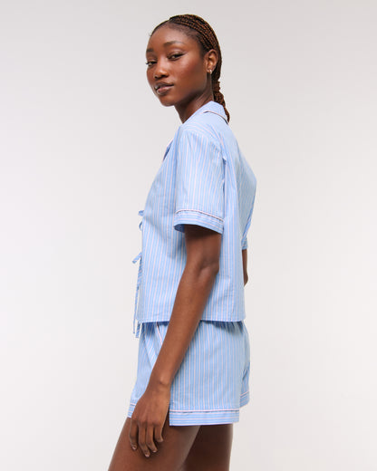 Abercrombie Short-Sleeve Tie-Front Sleep Shirt