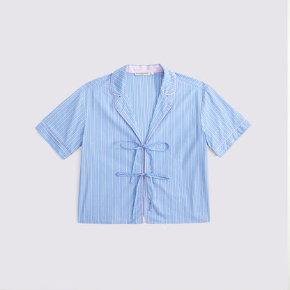Abercrombie Short-Sleeve Tie-Front Sleep Shirt