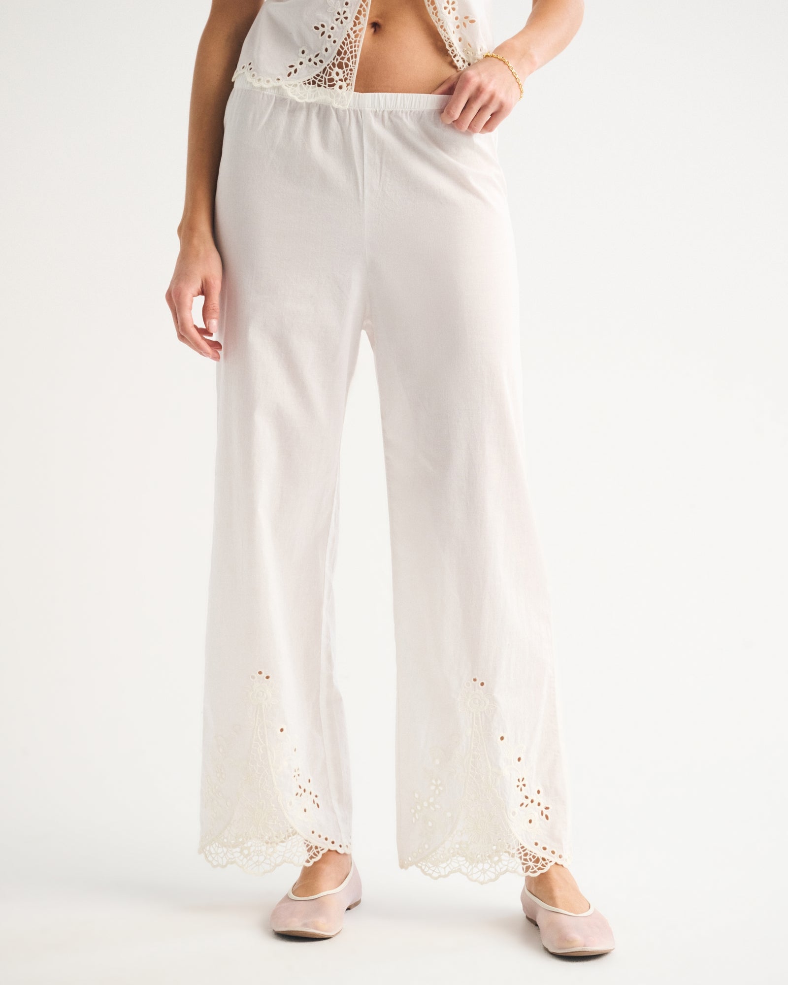 Abercrombie Embroidered Cutwork Sleep Pant