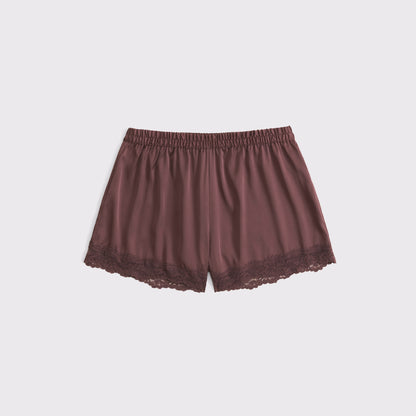 Abercrombie Lace-Trim Satin Sleep Short