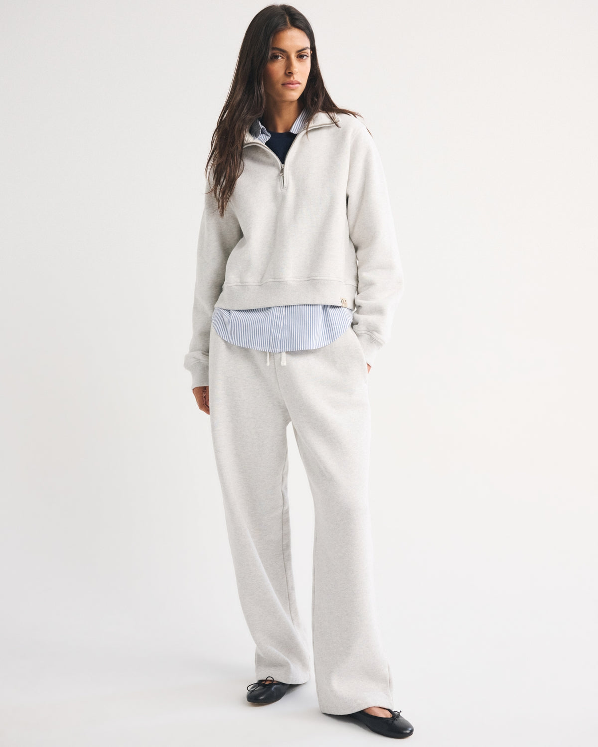 Abercrombie Heritage Heavyweight High Rise Straight Leg Sweatpant