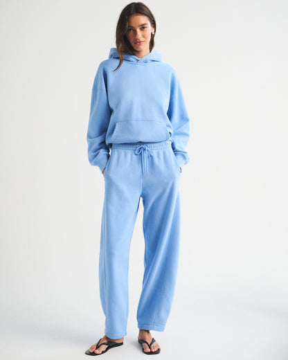 Abercrombie Sunday High Rise Forward Seam Barrel Sweatpant