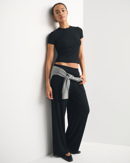 Abercrombie Lounge Ribbed Wide Leg Sweatpant