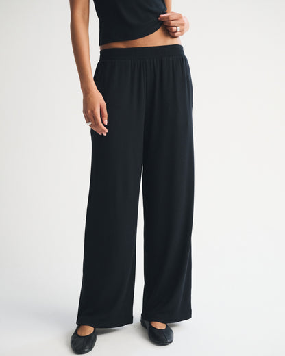Abercrombie Lounge Ribbed Wide Leg Sweatpant