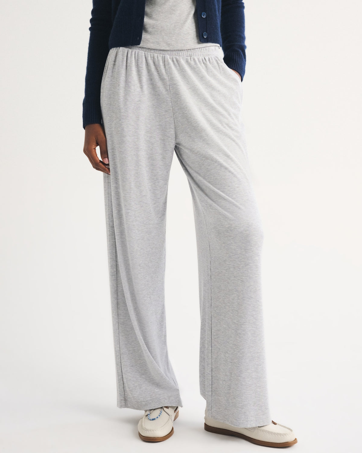 Abercrombie Lounge Ribbed Wide Leg Sweatpant